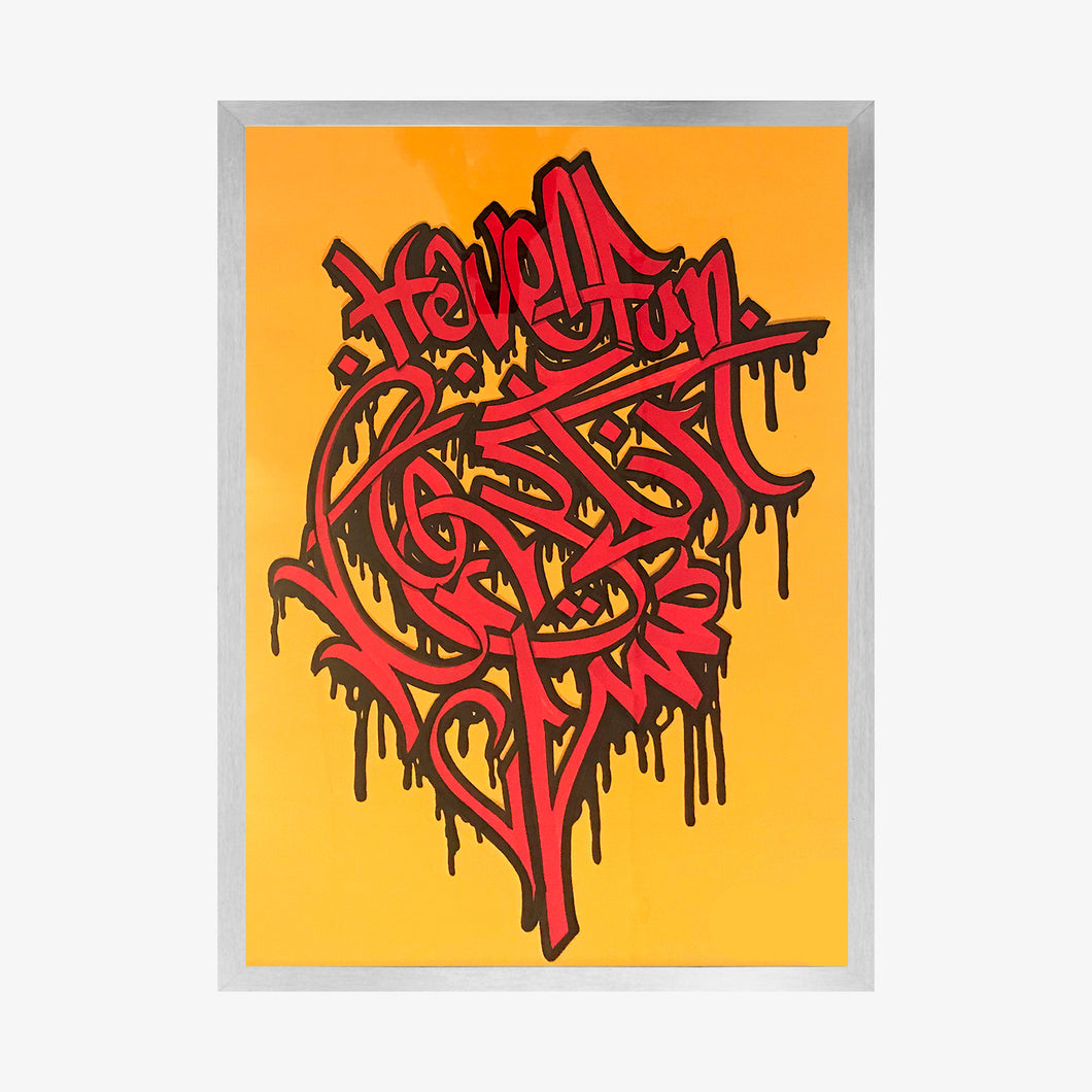 A1one - Life is Ephemeral / Zendegi Faani Ast (misc. colours) (framed) - Kultmarket